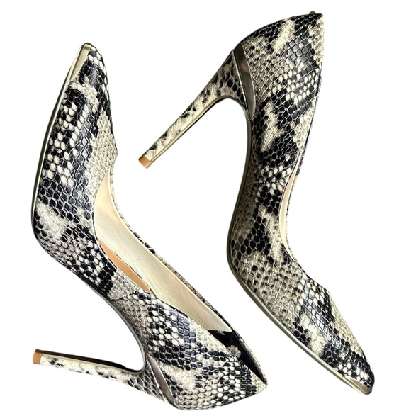 TED BAKER ISIBELY high heels shoes natural snake print leather size 37.5 EUC - Picture 9 of 10